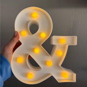 & Ampersand Marquee Tabletop Sign in White